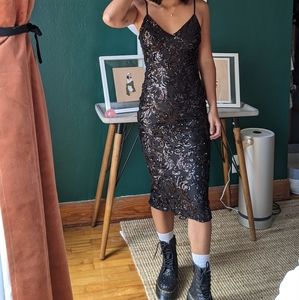 Black Sequin body dress size 2-4